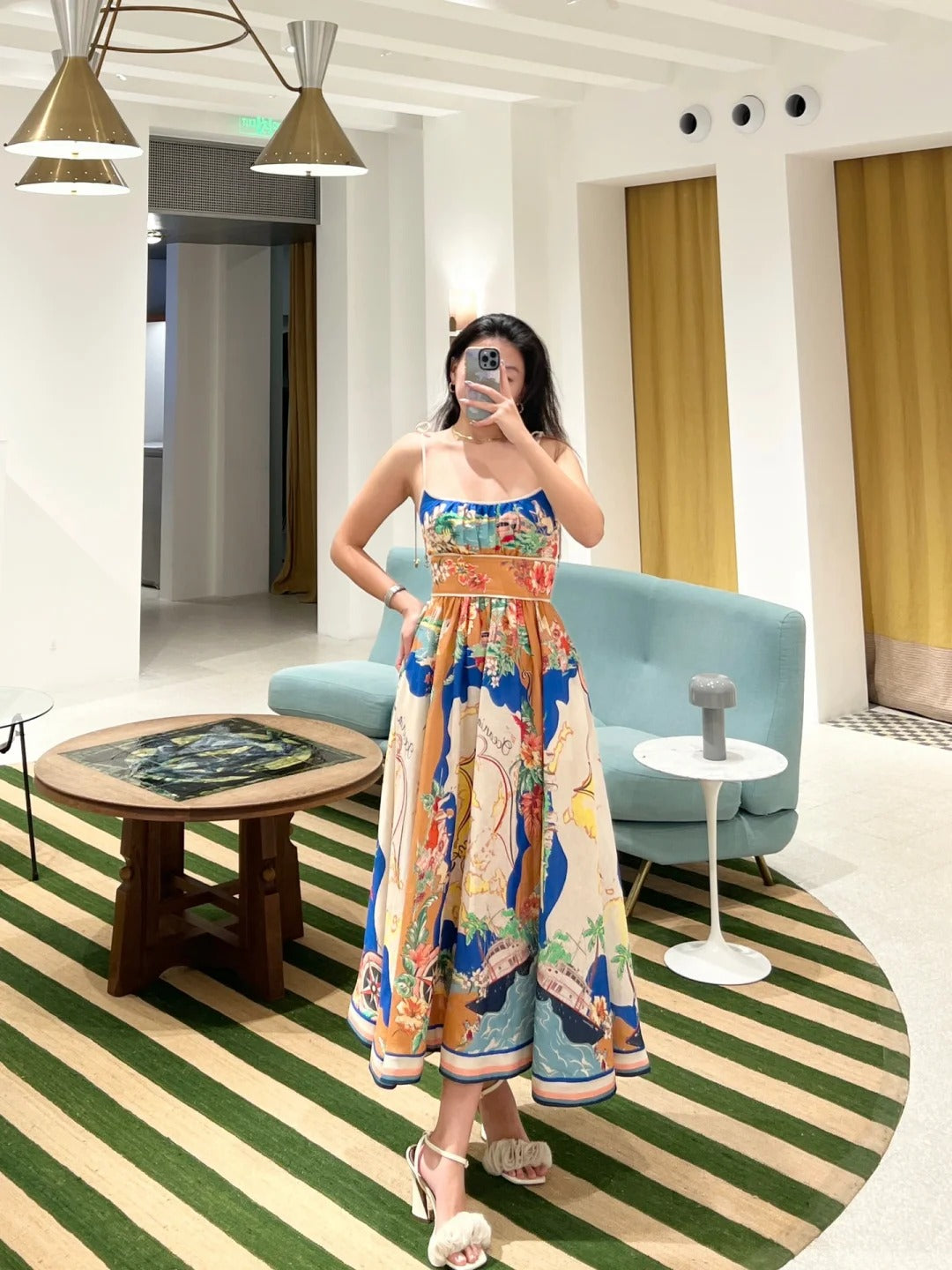 ZIM: Alight picnic dress nautical map