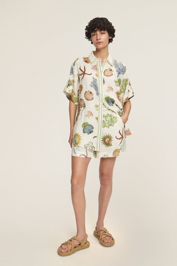 ALM: Sam Pauletto Sea Linen Printed Top / Shorts