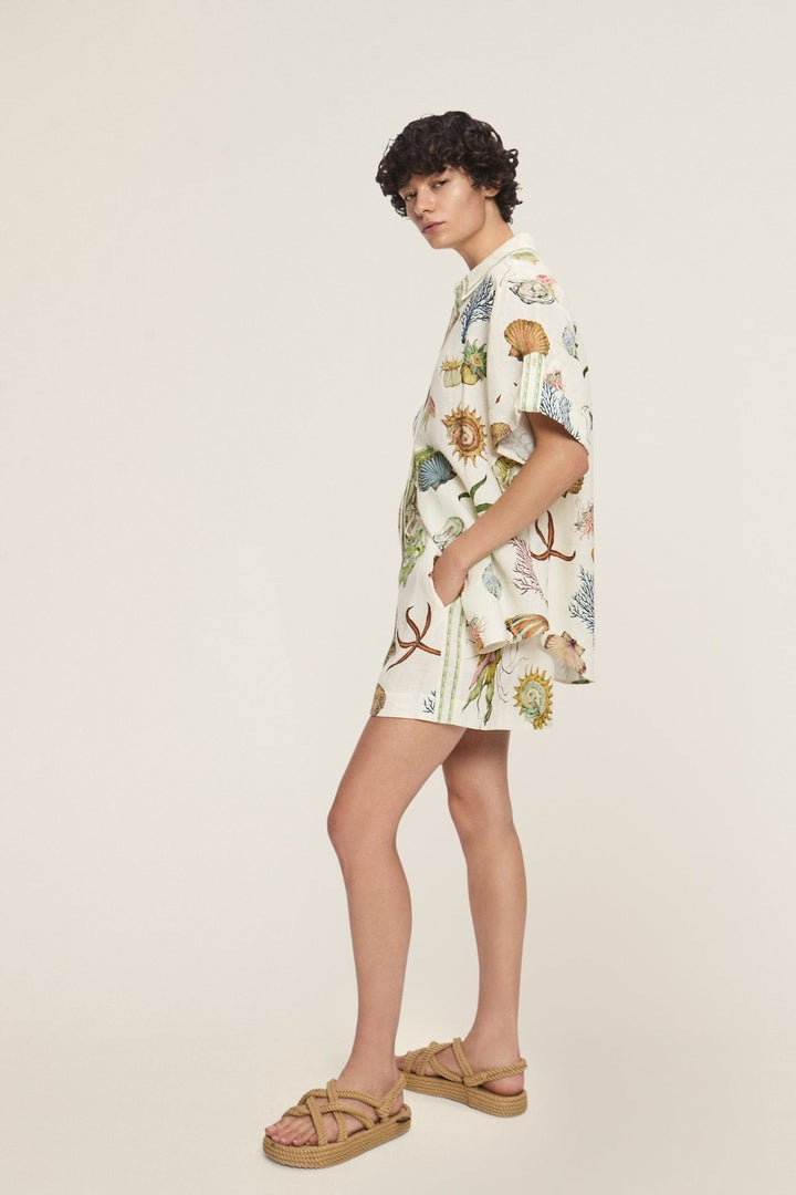 ALM: Sam Pauletto Sea Linen Printed Top / Shorts