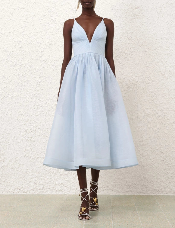 ZM: Illuminate V neck midi dress