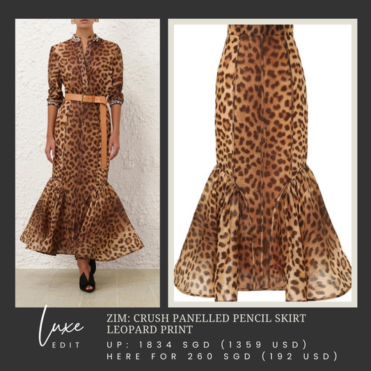 ZM: Crush Panelled Pencil Skirt leopard print