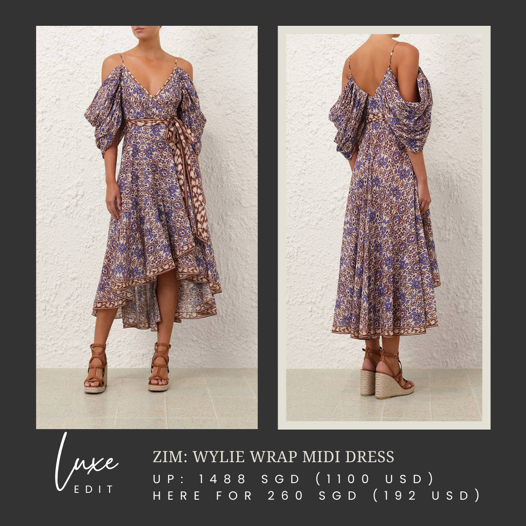 ZM: Wylie Wrap Midi Dress in Cornflower Ikat