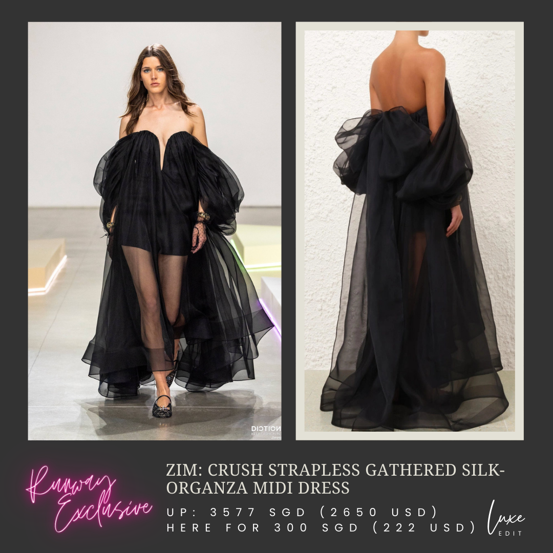 ZM: Crush strapless gathered silk-organza maxi dress