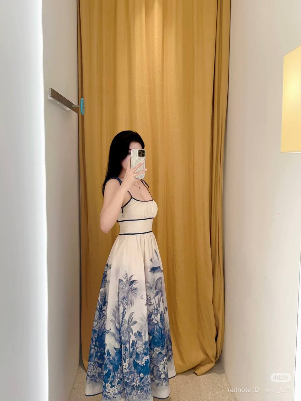 Wylie picnic dress blue palm