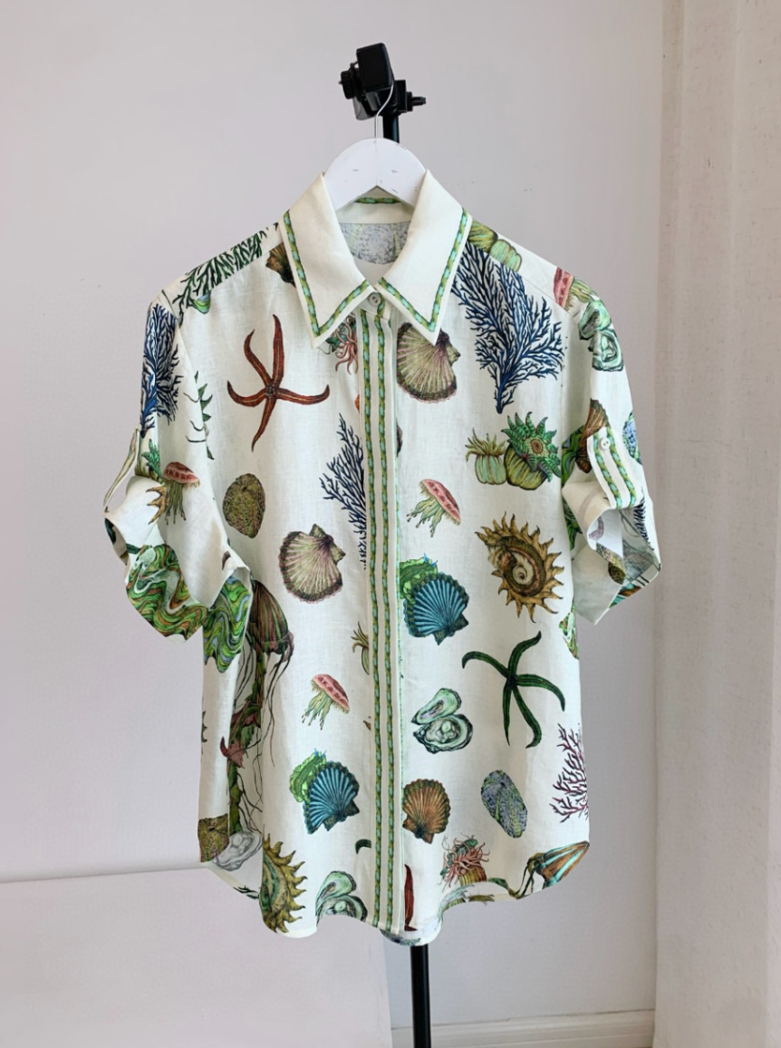 ALM: Sam Pauletto Sea Linen Printed Top / Shorts