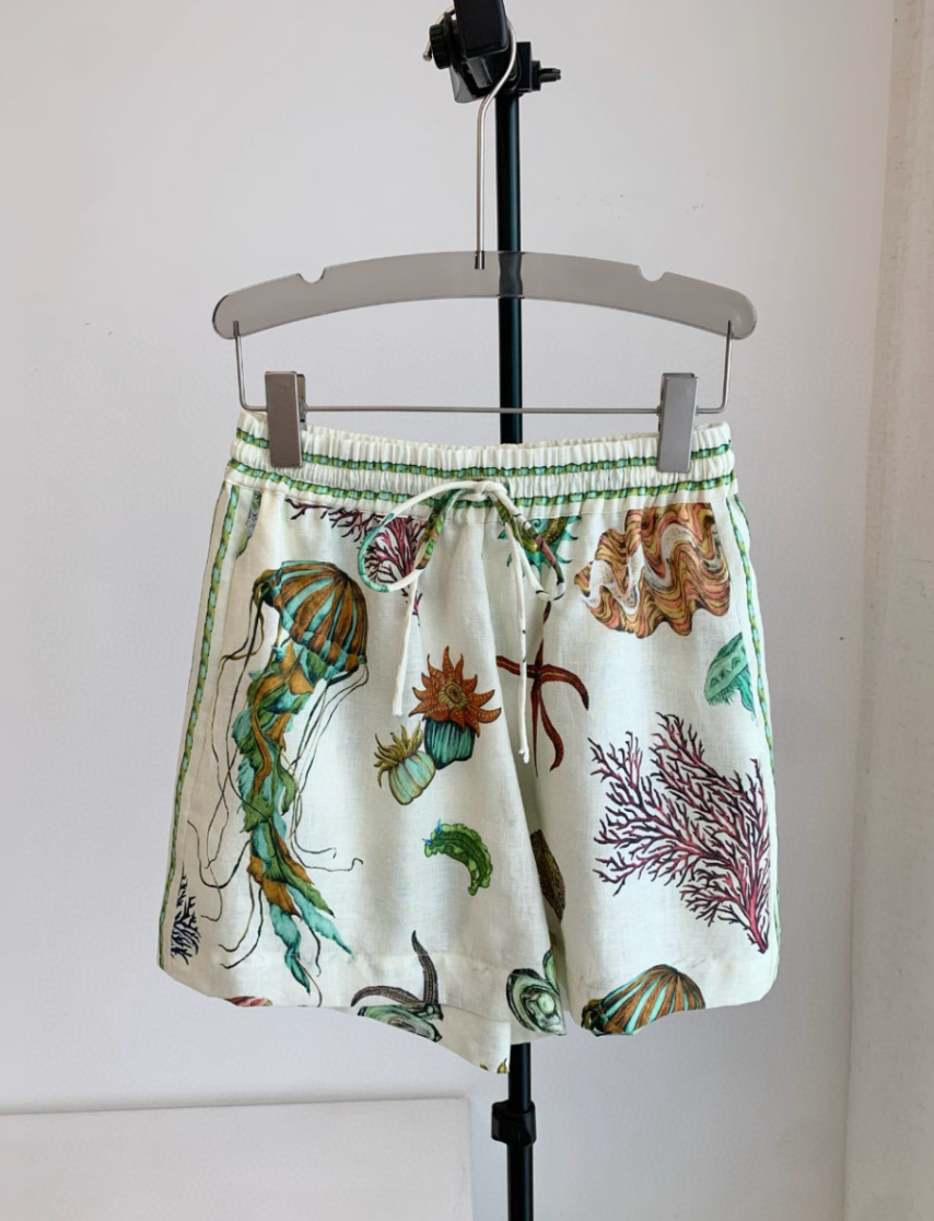 ALM: Sam Pauletto Sea Linen Printed Top / Shorts