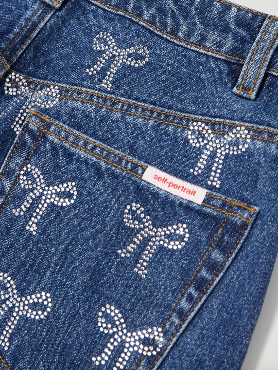 SP: Crystal-embellished high-rise wide-leg jeans