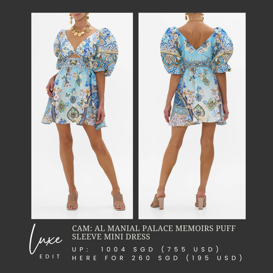 CAM: Al manial palace memoirs puff sleeve mini dress