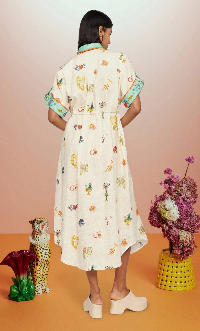 ALM: PREORDER / AVAIL MAR - Holiday Go-To embroidered shirtdress