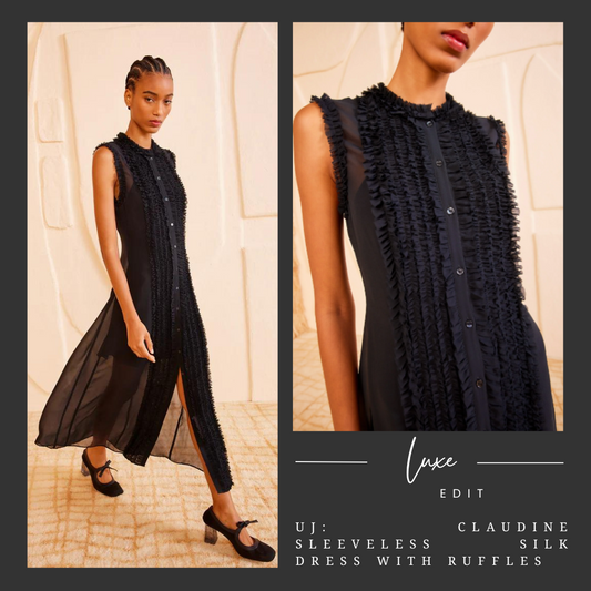 UJ: Claudine Sleeveless silk dress with ruffles&nbsp;