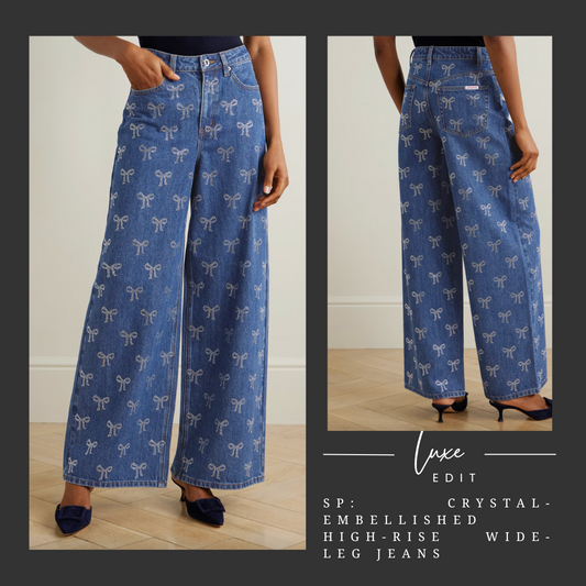 SP: Crystal-embellished high-rise wide-leg jeans