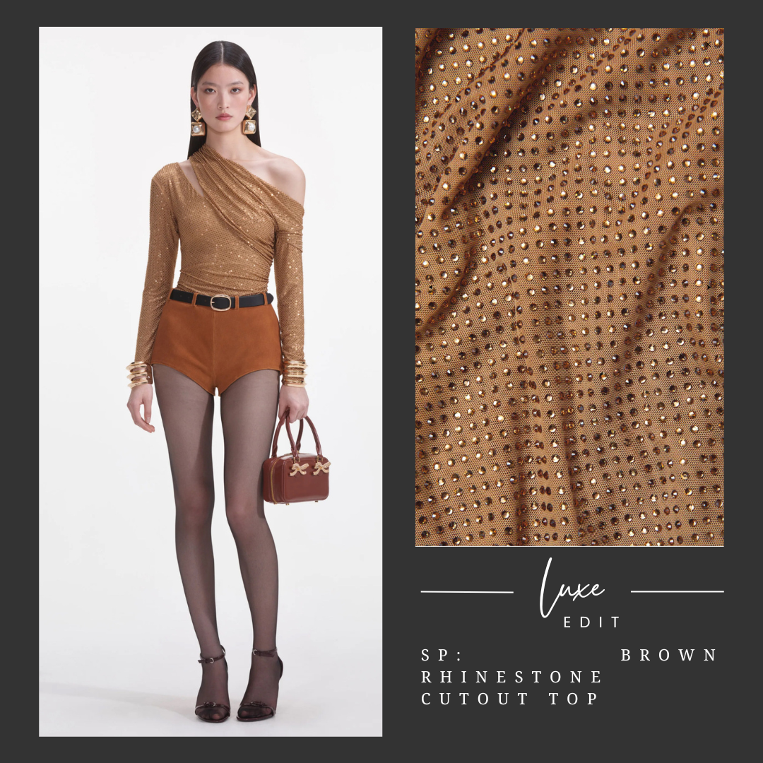 SP: Brown Rhinestone cutout top