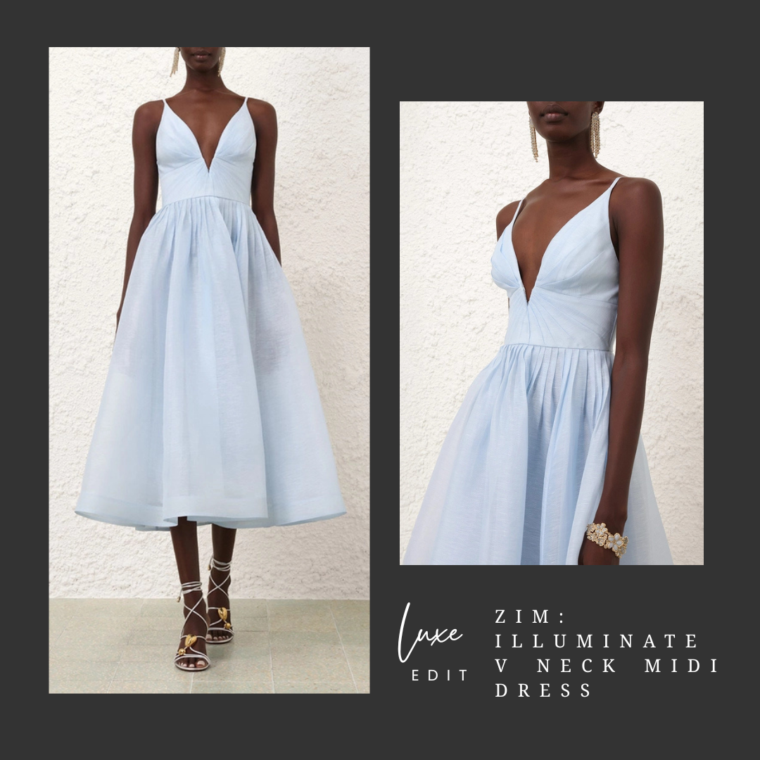 ZM: Illuminate V neck midi dress