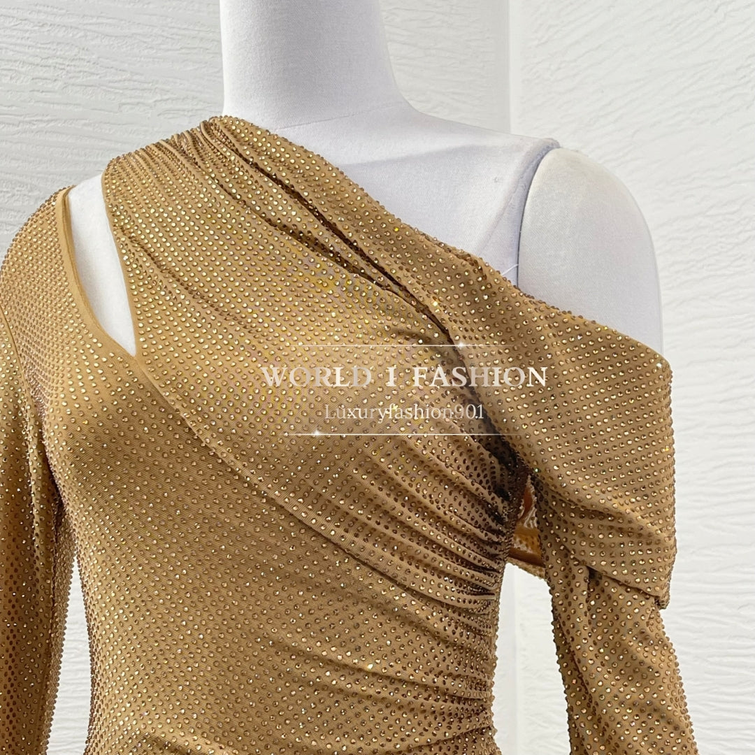 SP: Brown Rhinestone cutout top