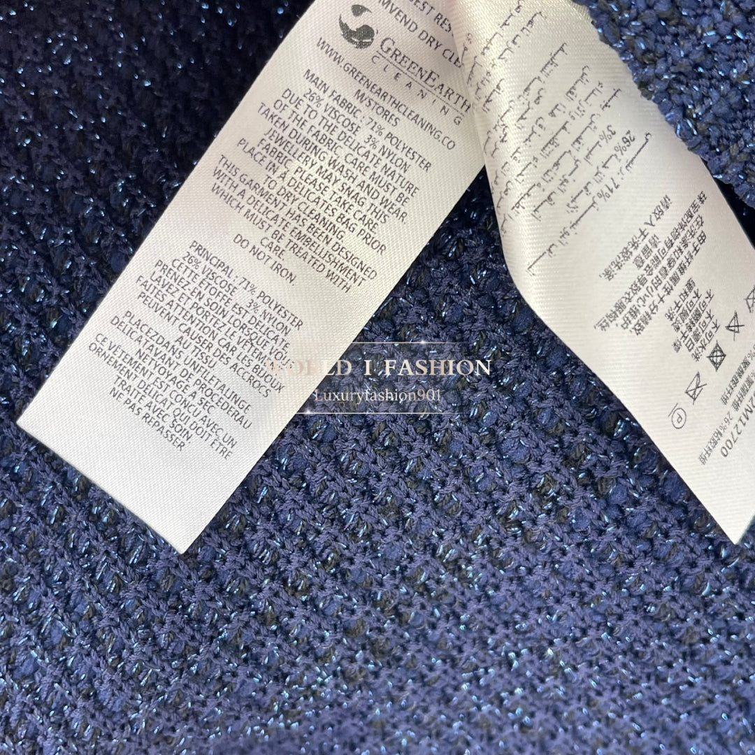 SP: Navy Knit Peplum Midi Dress