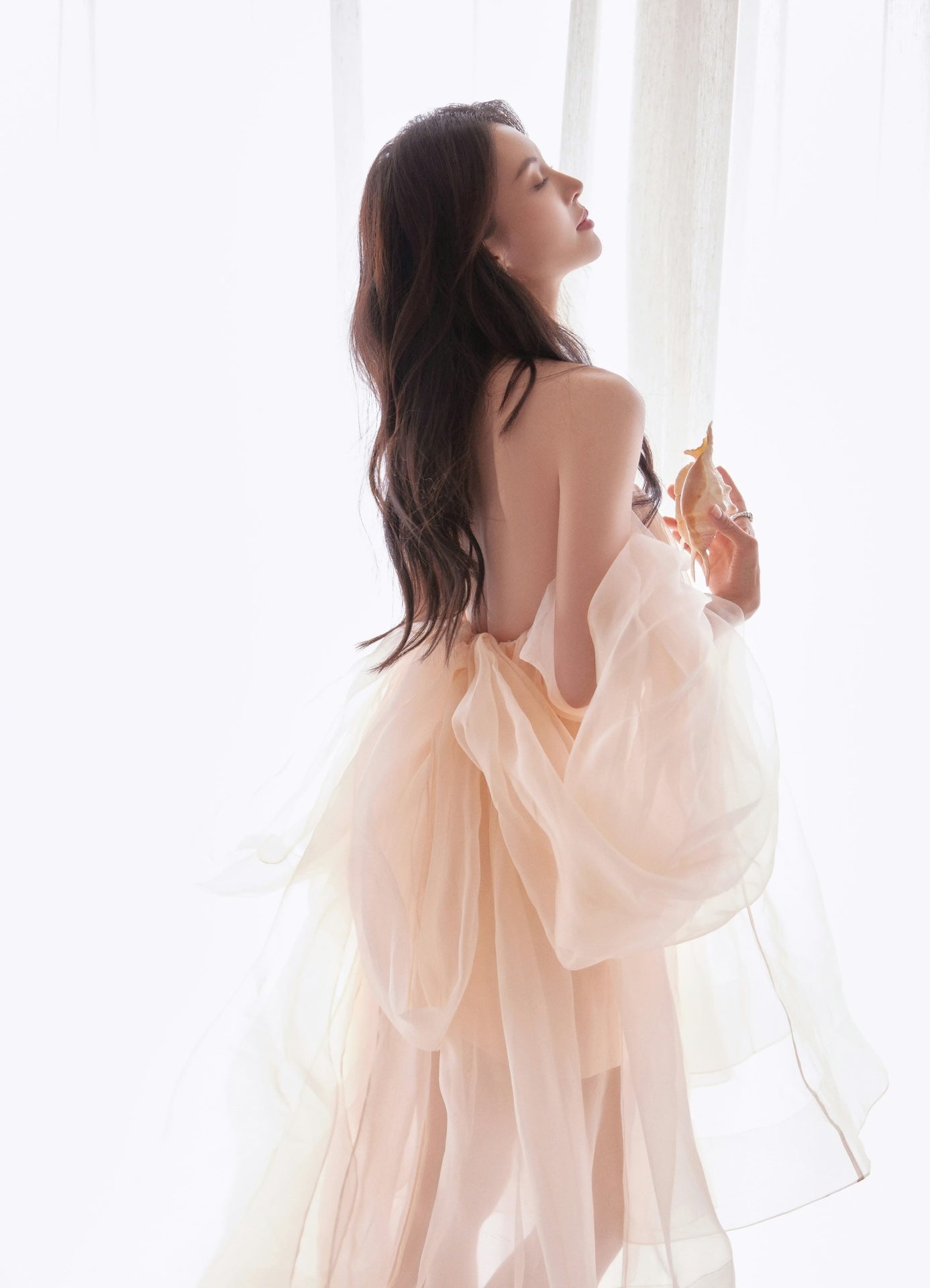 ZM: Crush strapless gathered silk-organza mini dress