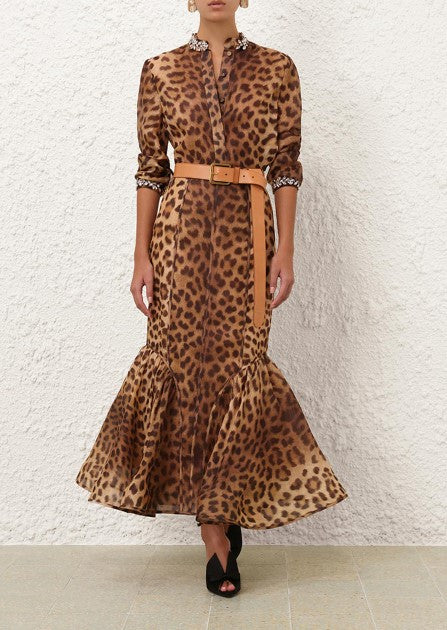 ZM: Crush Panelled Pencil Skirt leopard print