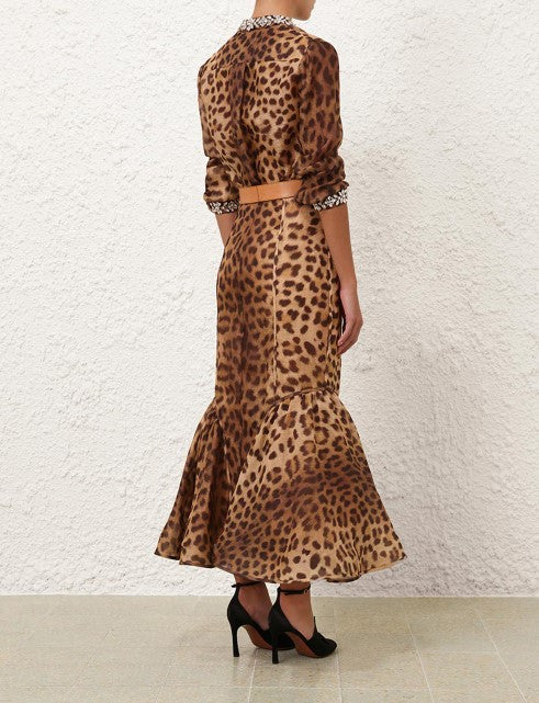 ZM: Crush Panelled Pencil Skirt leopard print