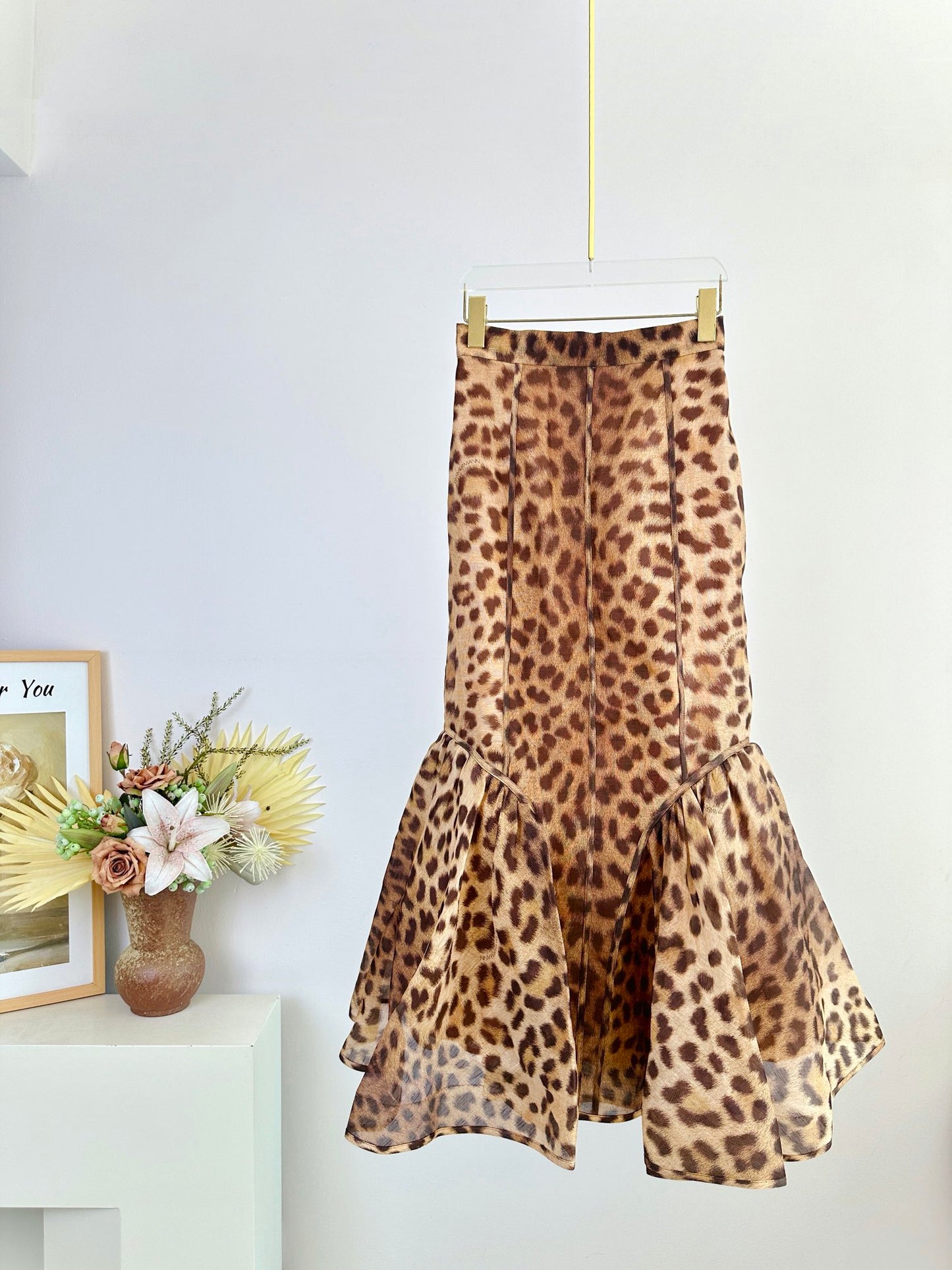 ZM: Crush Panelled Pencil Skirt leopard print