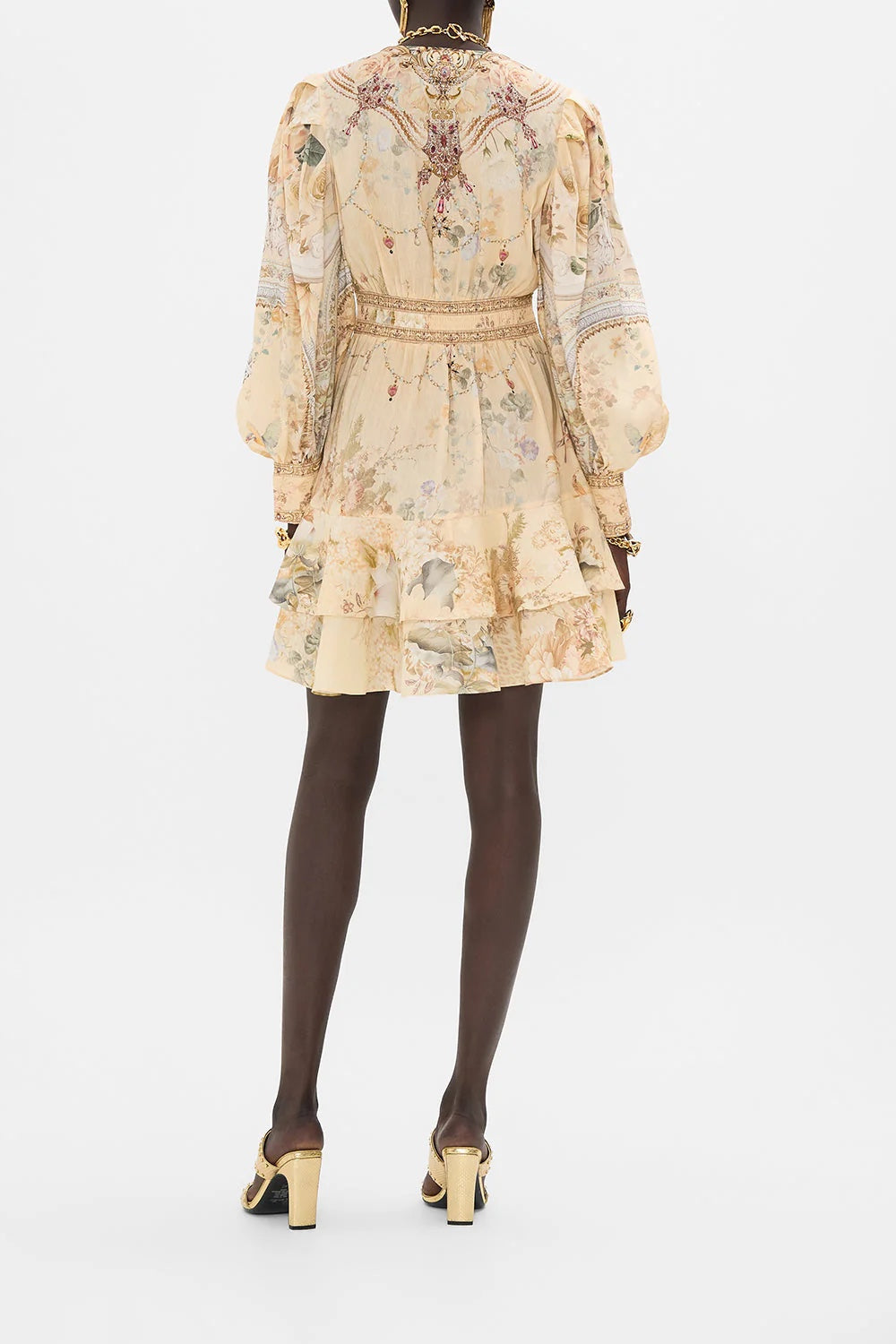 CAM: Adorned in antiquity button front frill dress