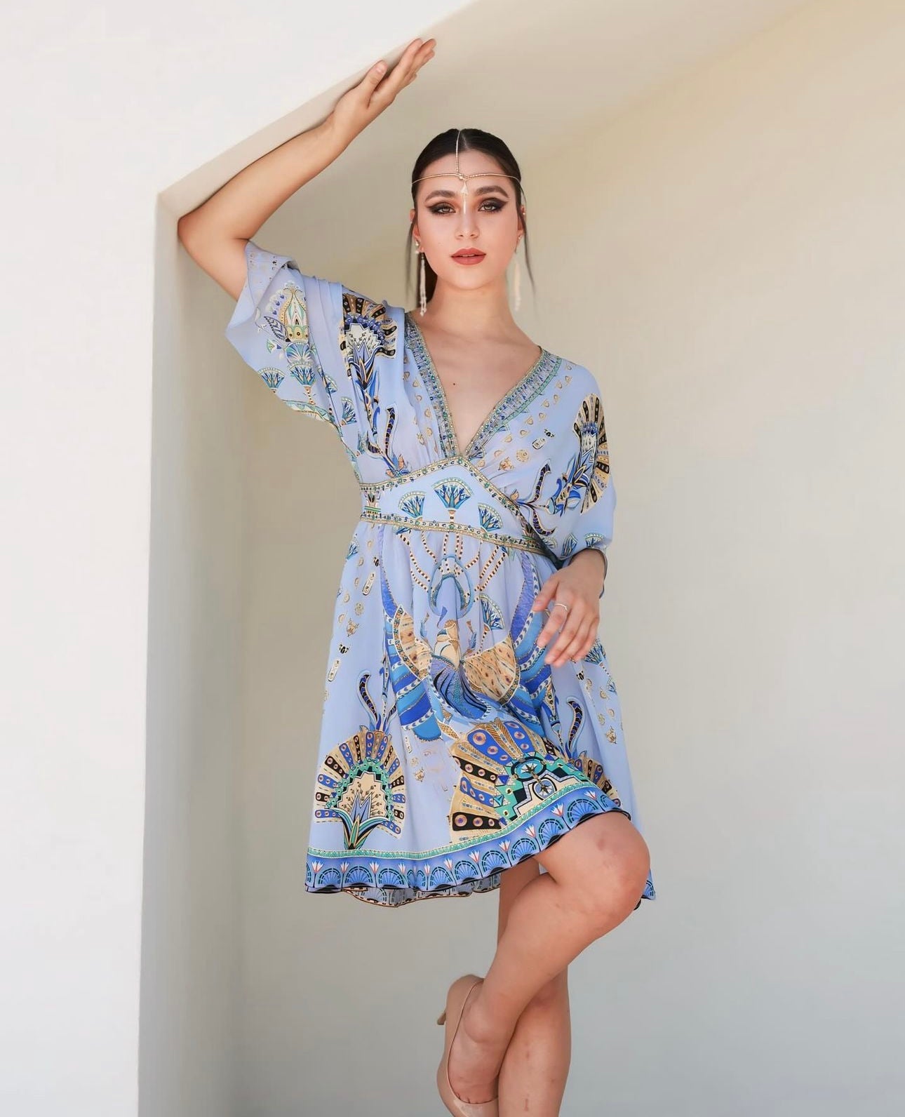 CAM: Under Scarab Skies Short Waisted Dress