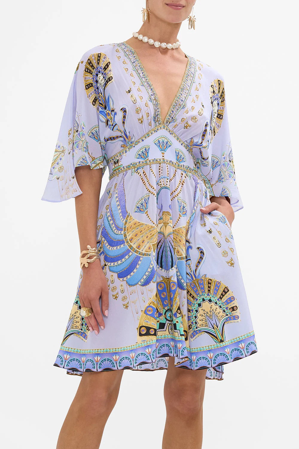 CAM: Under Scarab Skies Short Waisted Dress