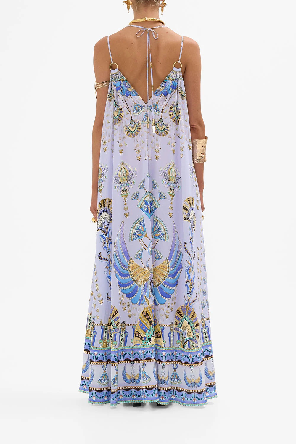 CAM: Under Scarab Skies ring detail strap dress