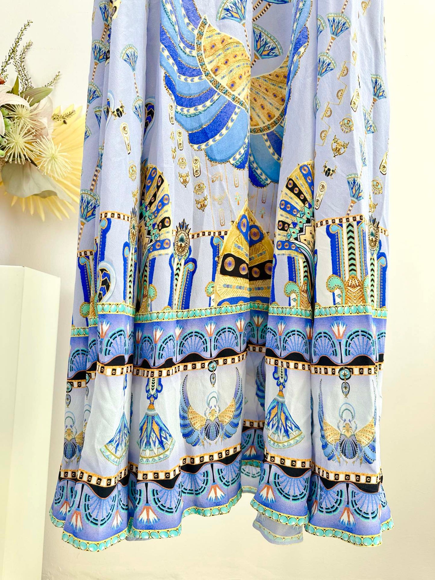 CAM: Under Scarab Skies ring detail strap dress