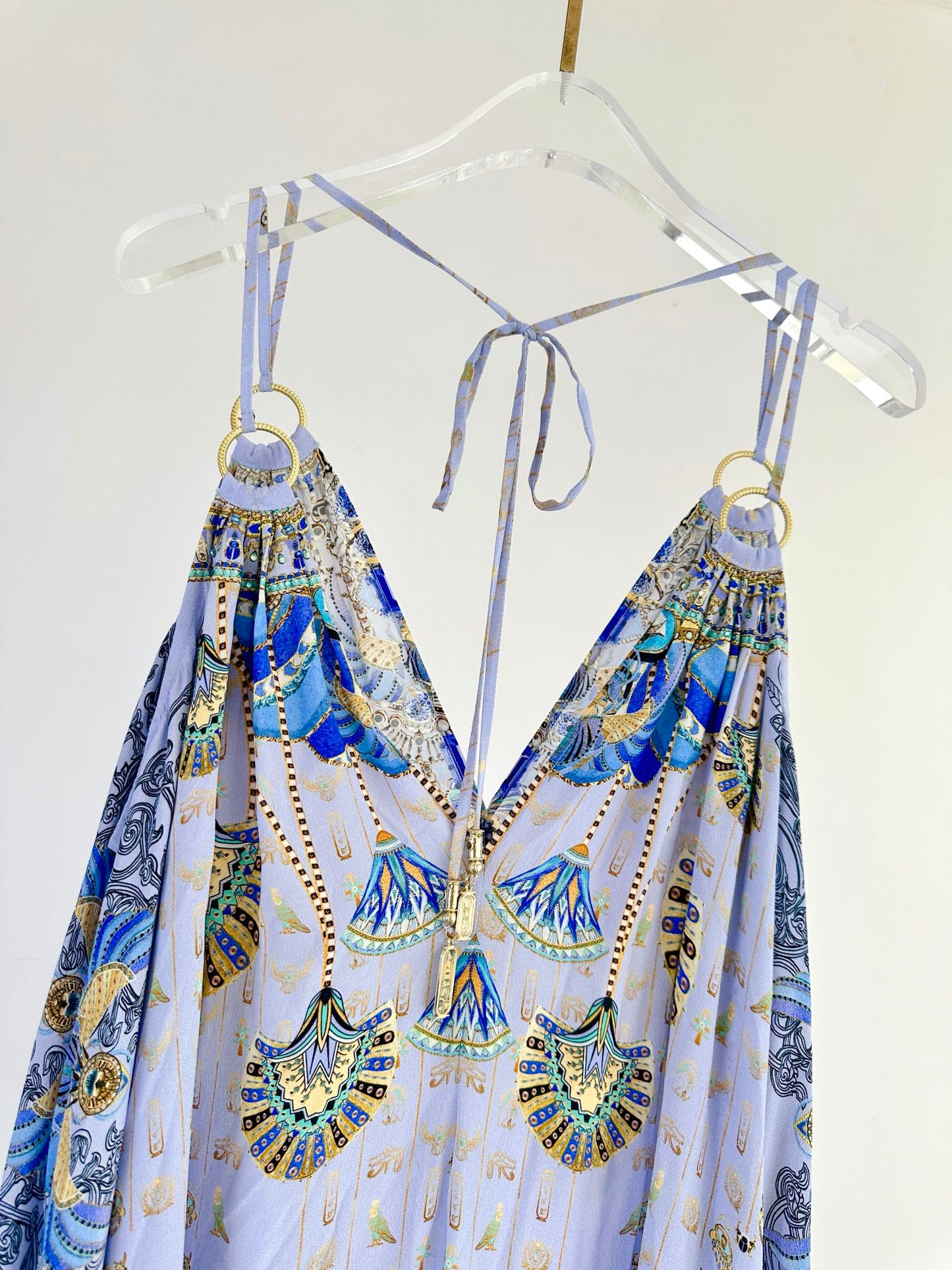 CAM: Under Scarab Skies ring detail strap dress