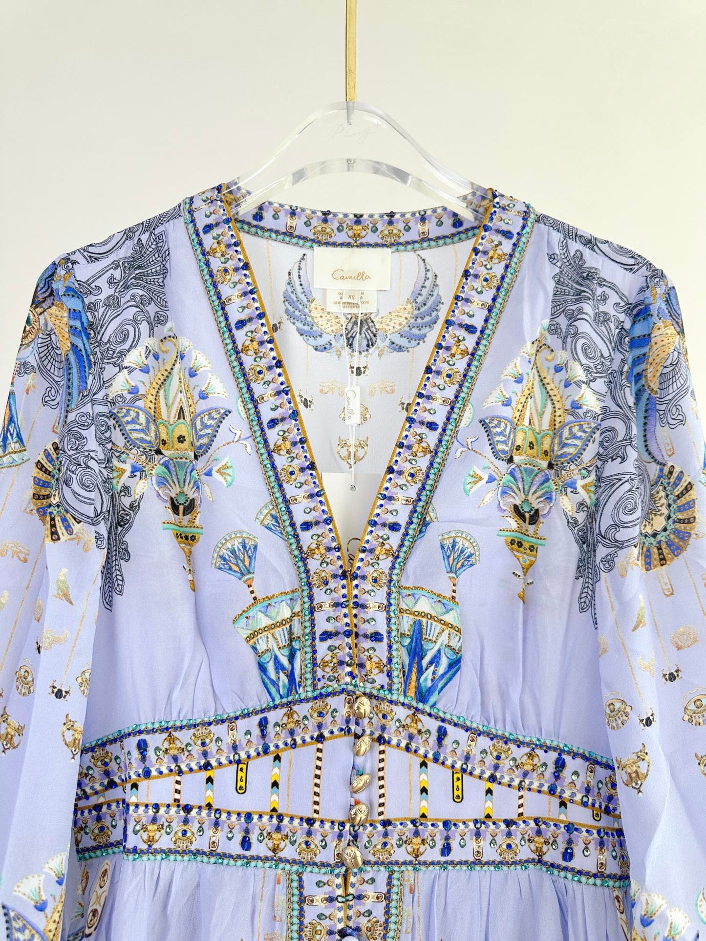 CAM: Under Scarab Skies kimono sleeve dress with shirring detail