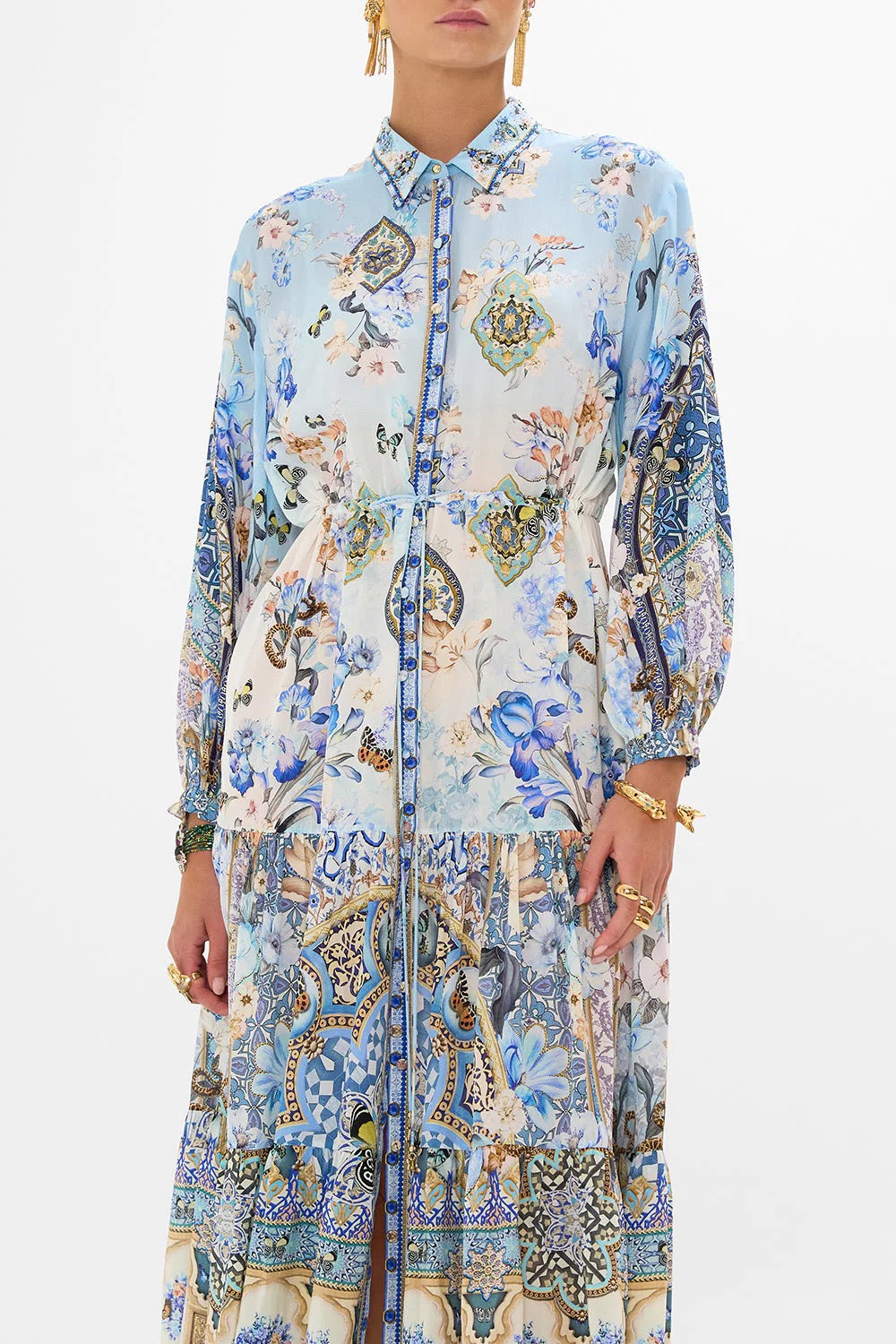 CAM: Al Manial Palace Memoirs tiered long shirt dress