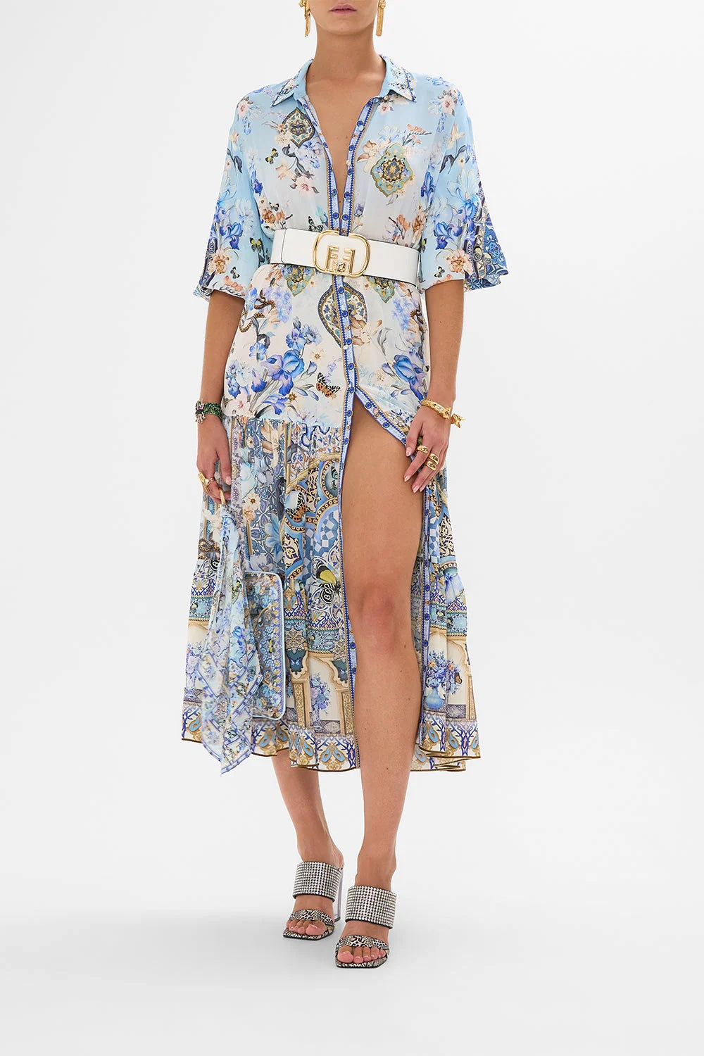 CAM: Al Manial Palace Memoirs tiered long shirt dress