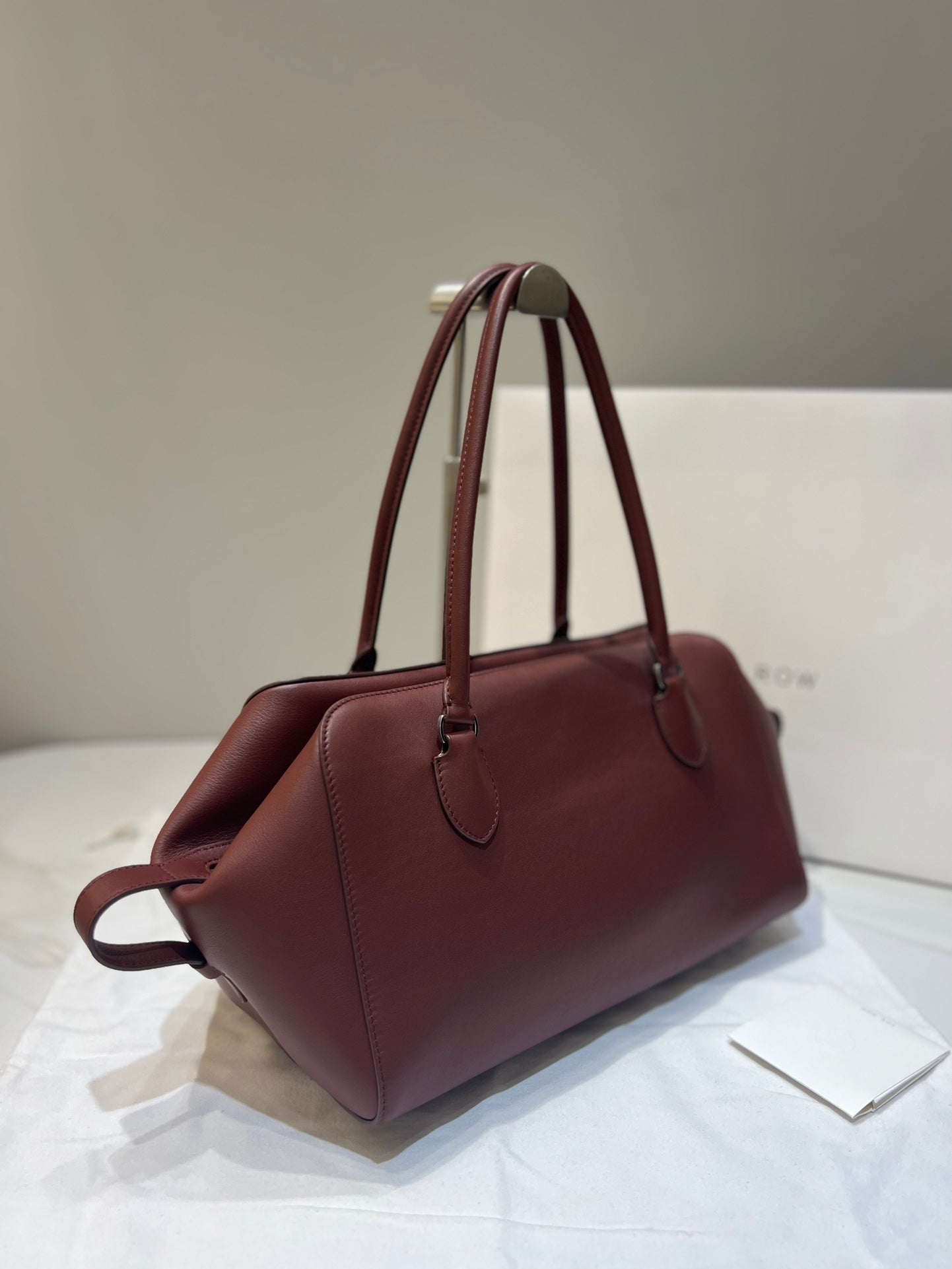 TR: Borsa da bowling EW Brick Red in Smooth Leather