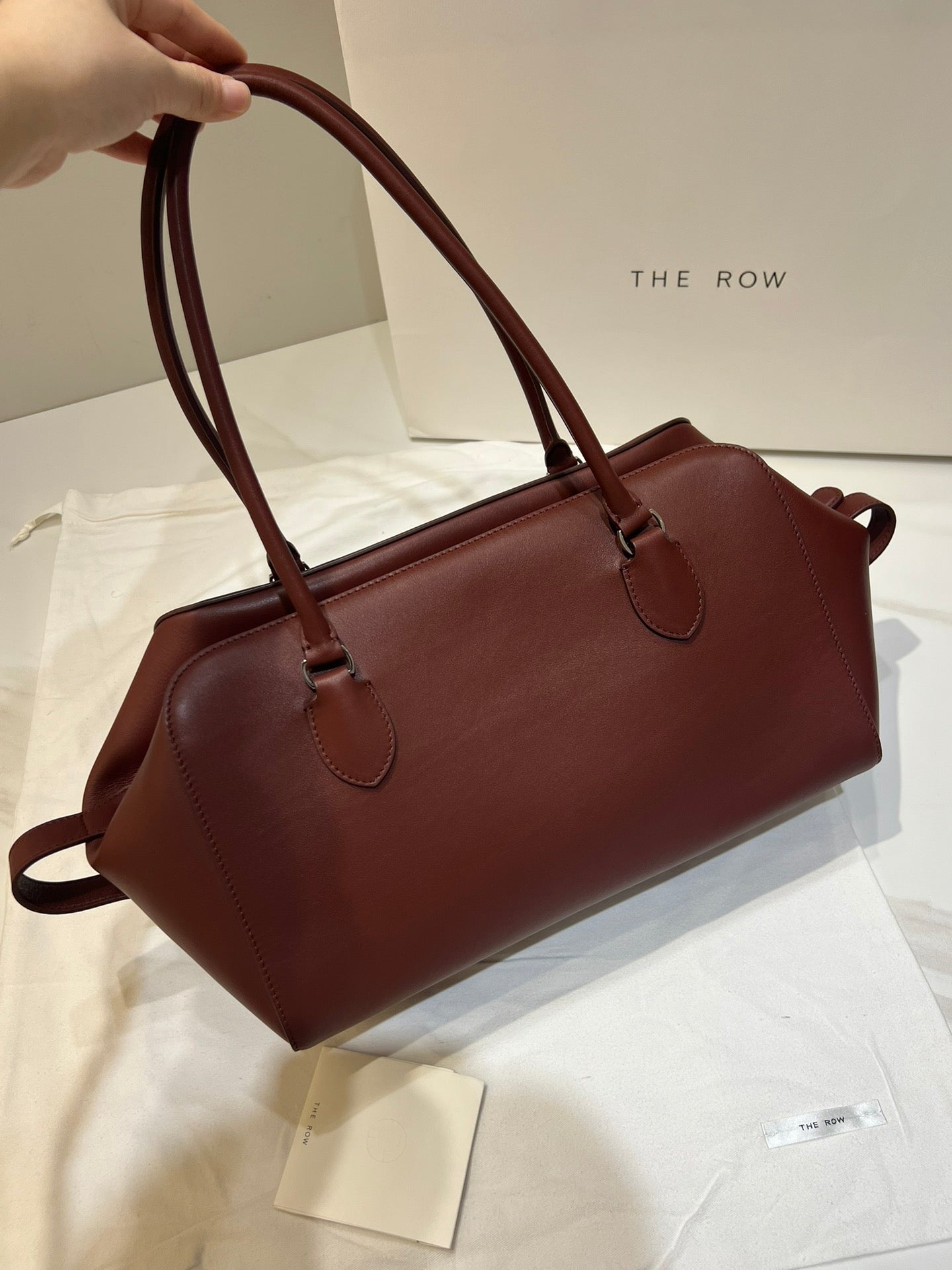 TR: Borsa da bowling EW Brick Red in Smooth Leather