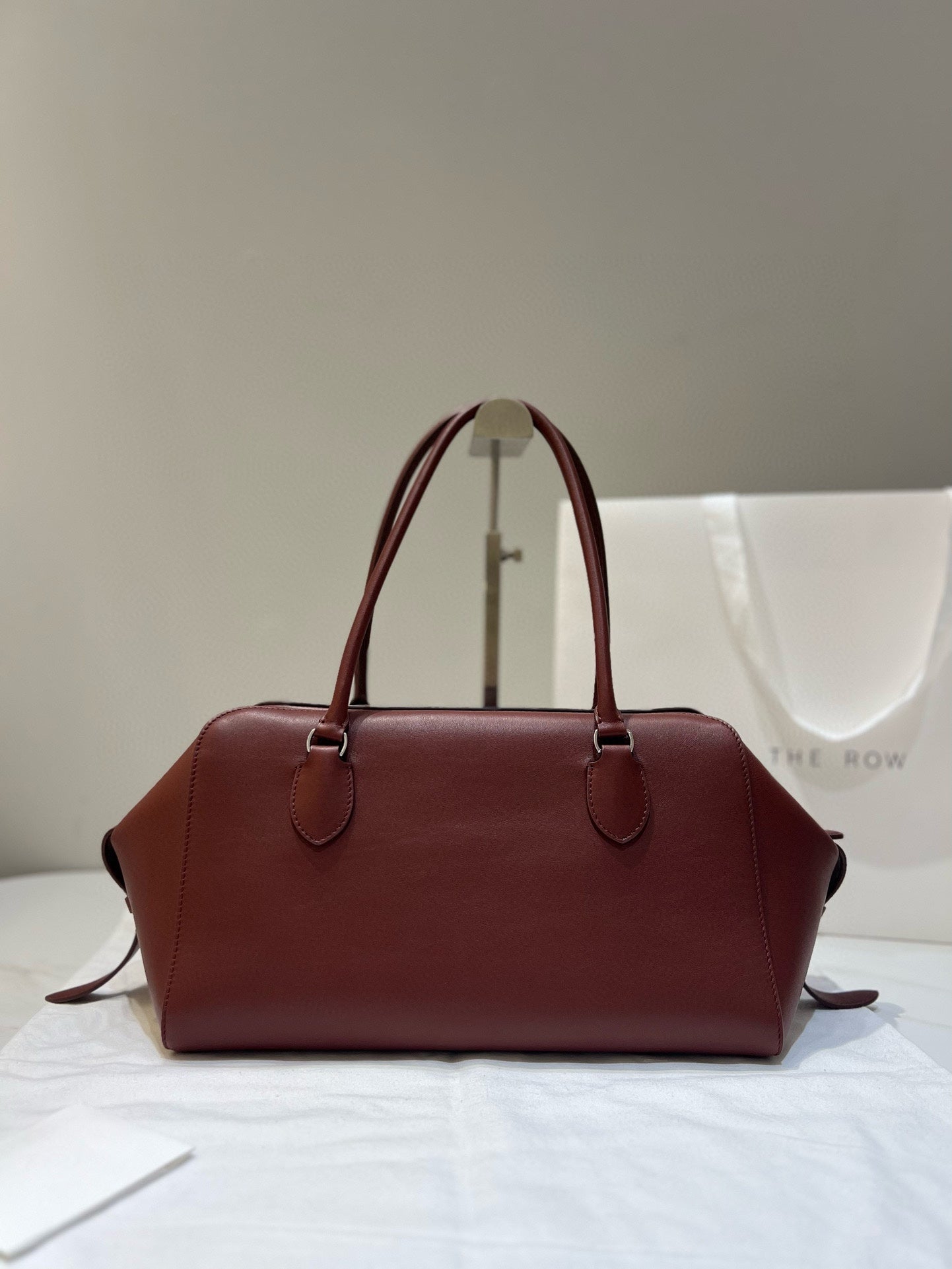 TR: Borsa da bowling EW Brick Red in Smooth Leather