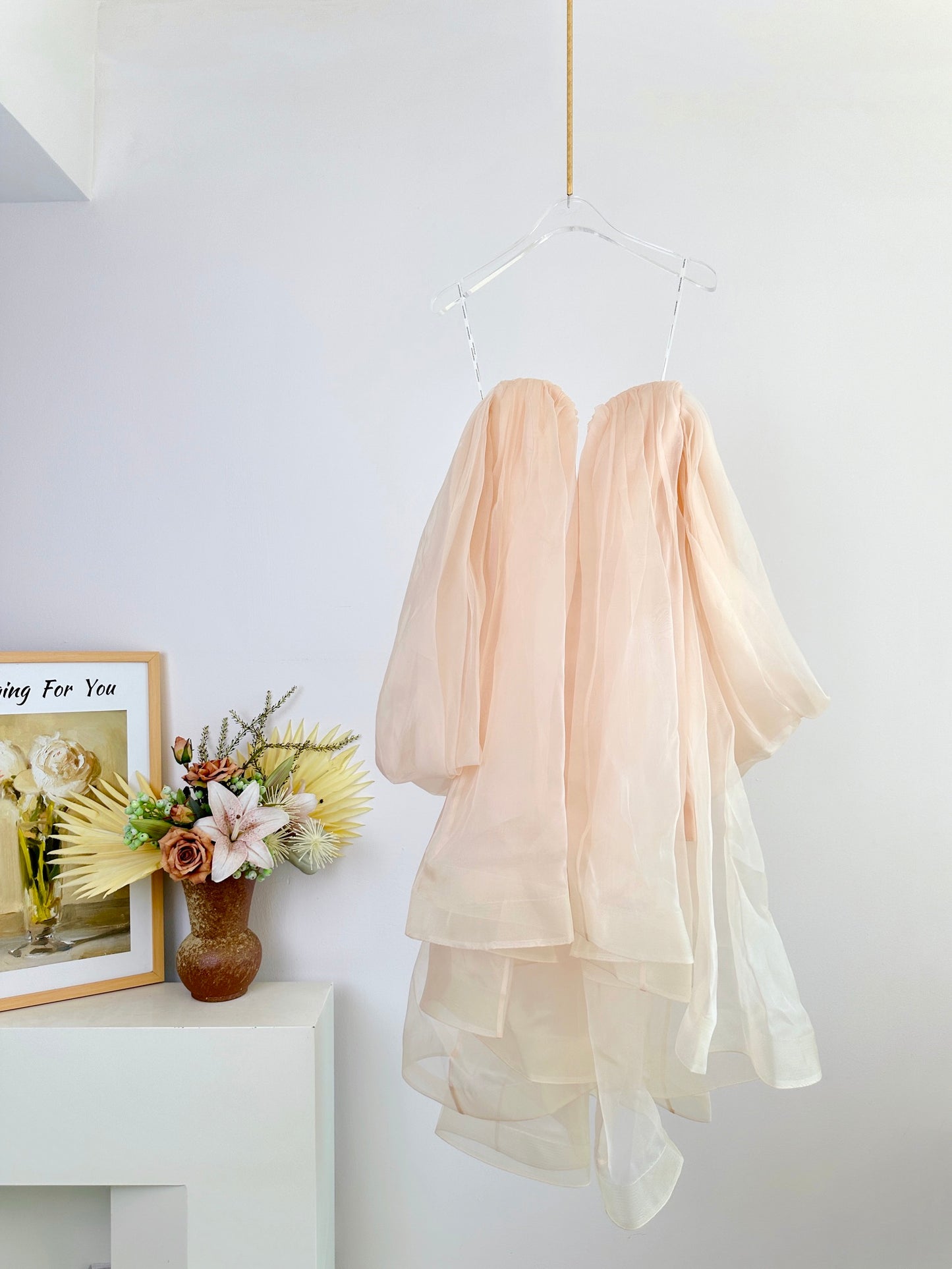 ZM: Crush strapless gathered silk-organza mini dress