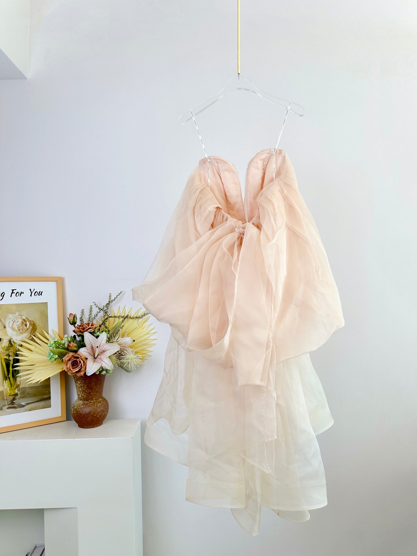 ZM: Crush strapless gathered silk-organza mini dress