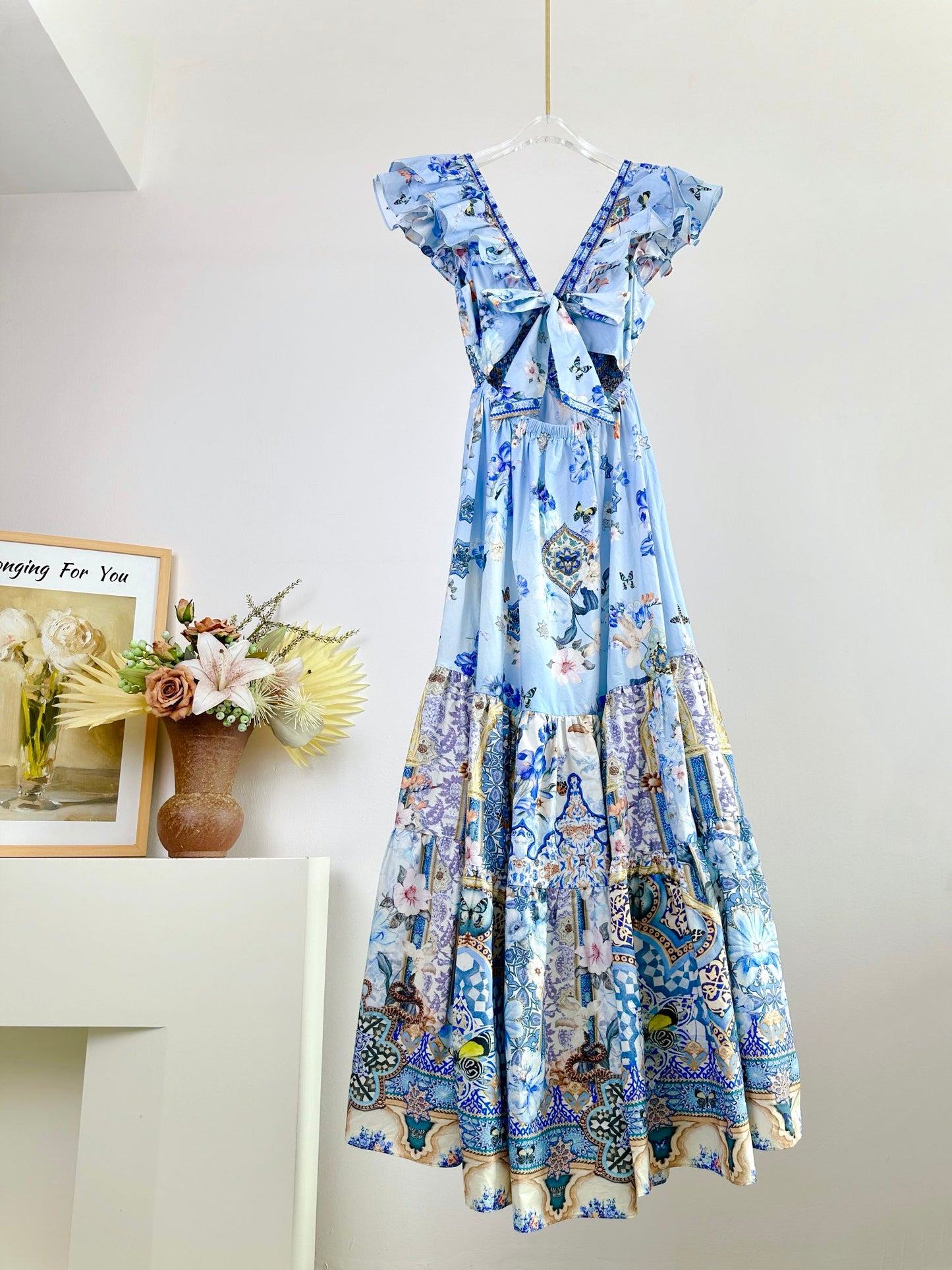 CAM: Shirred floral cotton maxi dress