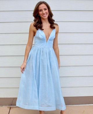 ZM: Illuminate V neck midi dress