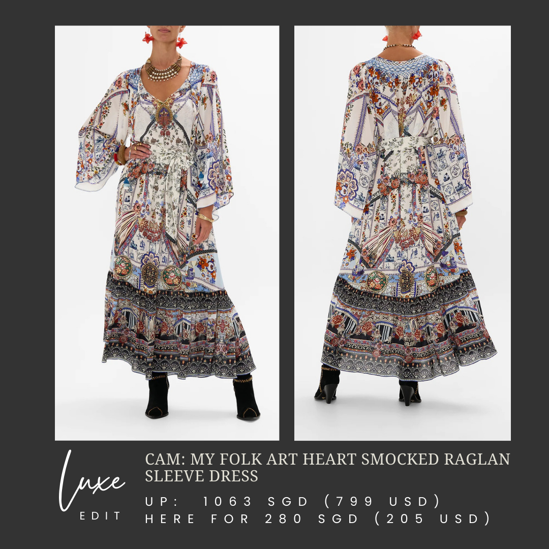 CAM: My folk art heart smocked raglan sleeve dress